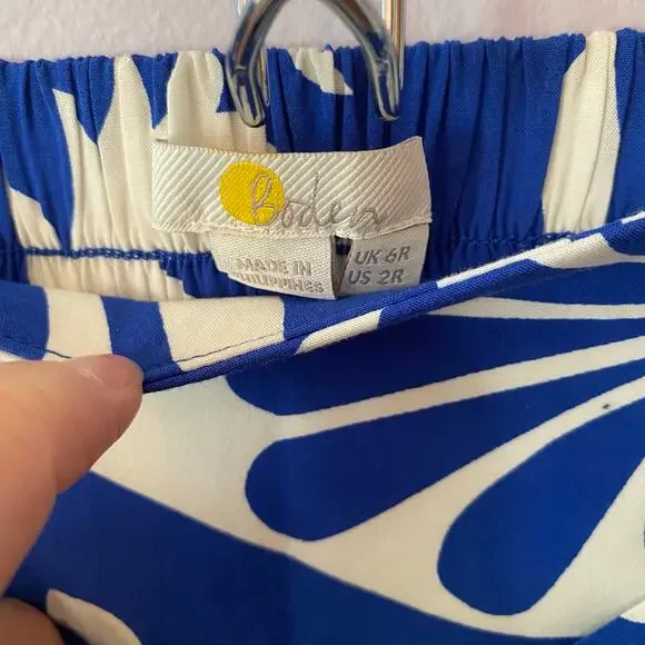 Boden Blue Caithness Wide Leg Crop Pants White Floral Tropical Vacation Women 2 - Picture 3 of 13